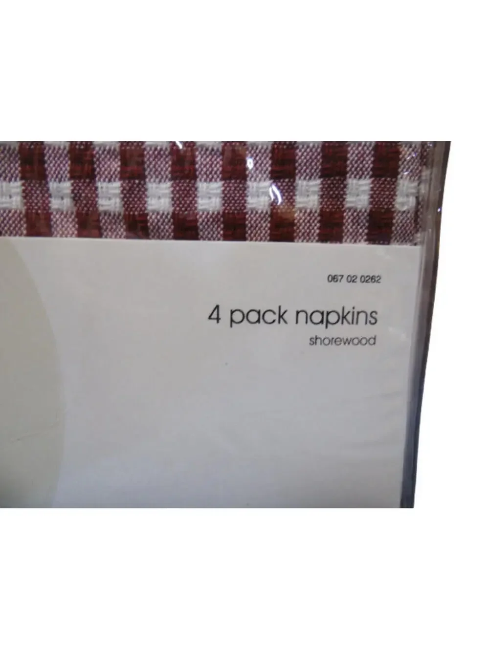 Home Trends 20 x 20 Fabric Napkins Red & White Checkered Shorewood 4 Pack
